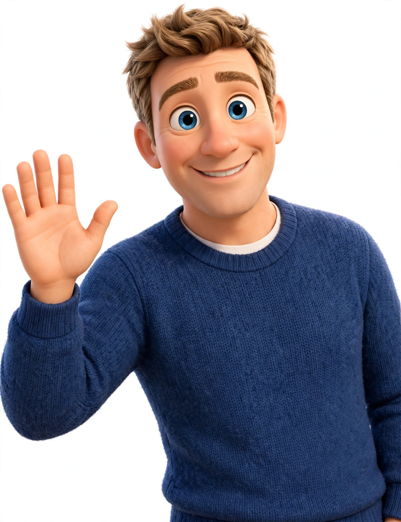 Dave's illustrated character waving hello