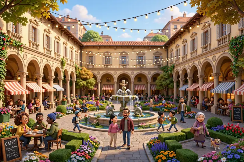 The Town Square at golden hour