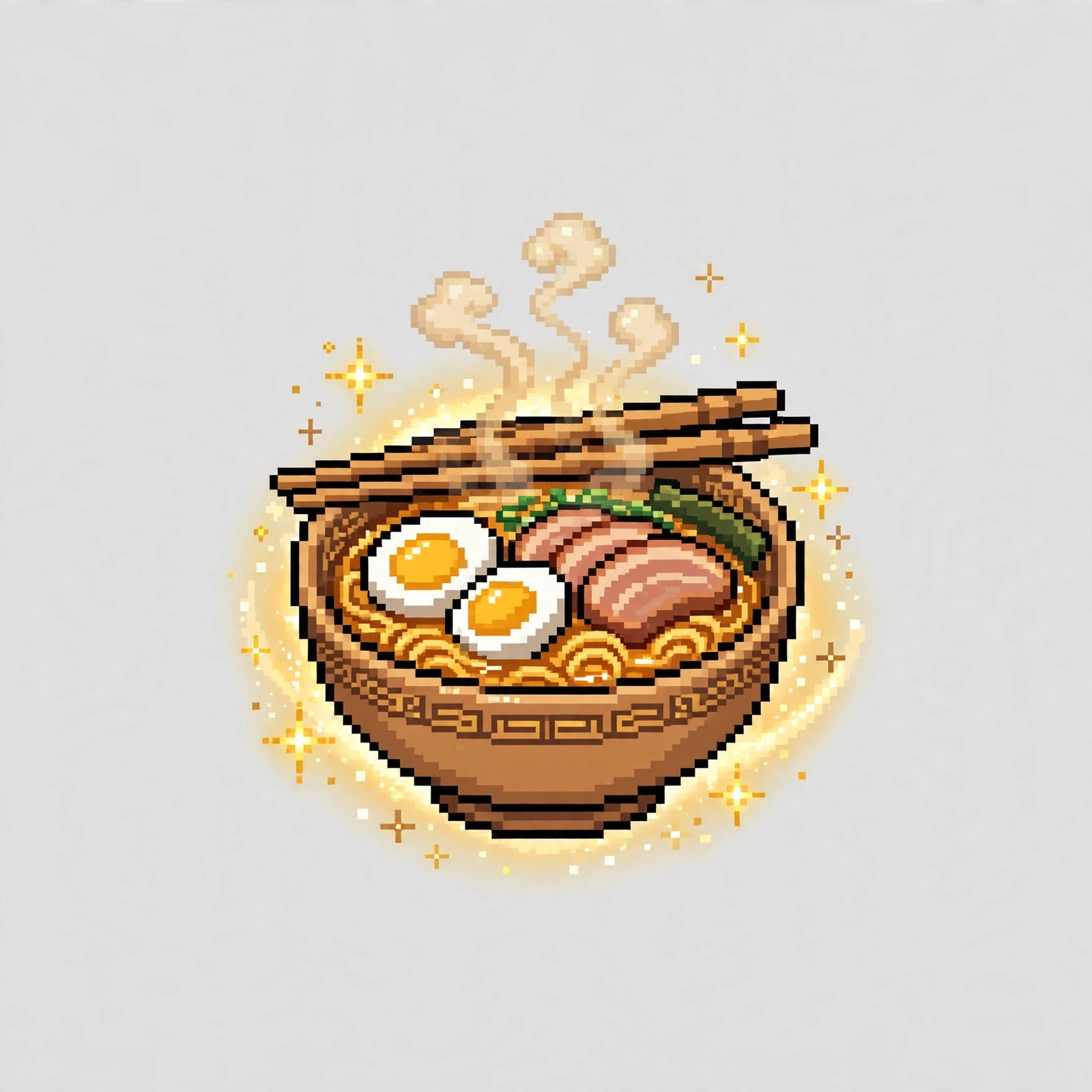 Steaming bowl of ramen power-up