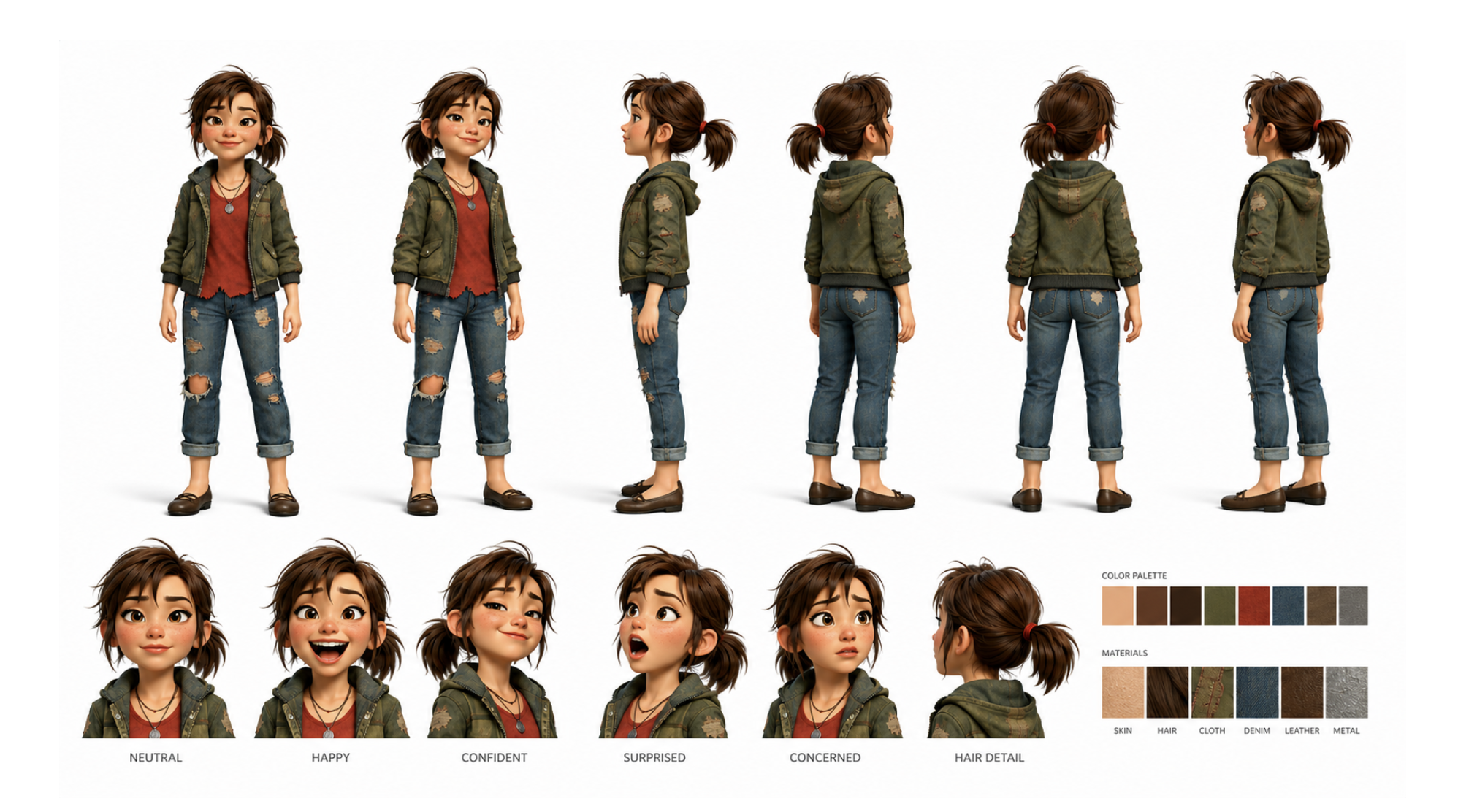 Sally character reference sheet